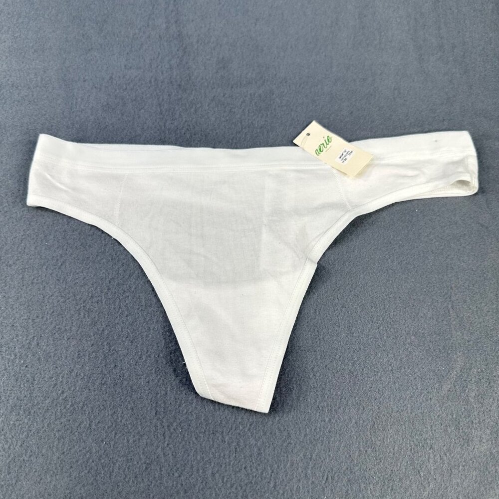 Aerie Women's Size Medium  Panty Thong Tanga White New With Tags